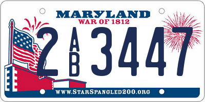 MD license plate 2AB3447