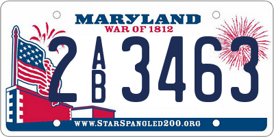 MD license plate 2AB3463