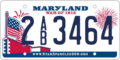 MD license plate 2AB3464