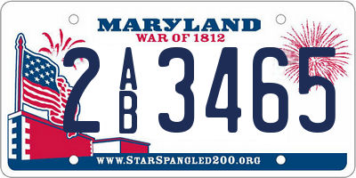 MD license plate 2AB3465
