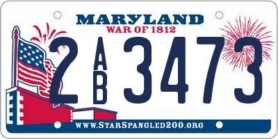 MD license plate 2AB3473