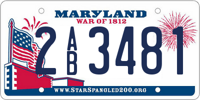 MD license plate 2AB3481