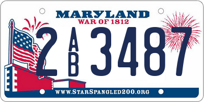 MD license plate 2AB3487
