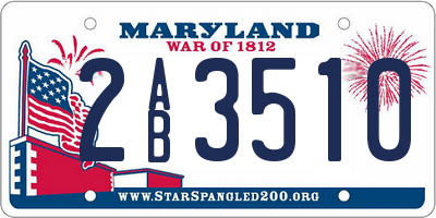 MD license plate 2AB3510
