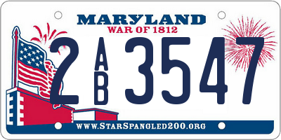 MD license plate 2AB3547