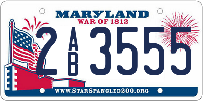 MD license plate 2AB3555