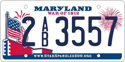 MD license plate 2AB3557
