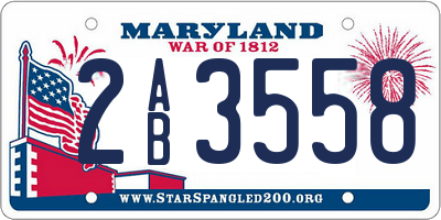 MD license plate 2AB3558
