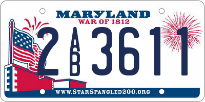 MD license plate 2AB3611