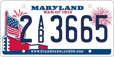 MD license plate 2AB3665
