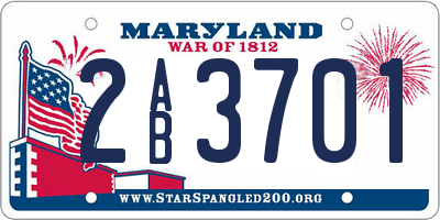MD license plate 2AB3701
