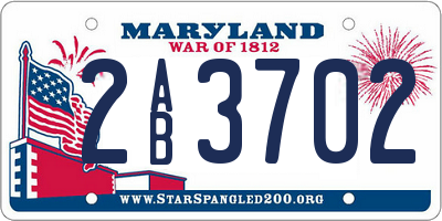 MD license plate 2AB3702