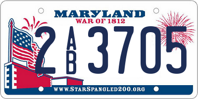 MD license plate 2AB3705