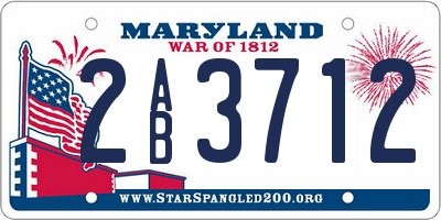 MD license plate 2AB3712