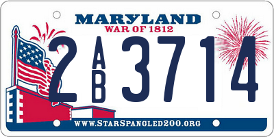 MD license plate 2AB3714