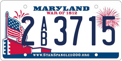 MD license plate 2AB3715
