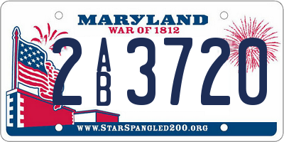 MD license plate 2AB3720