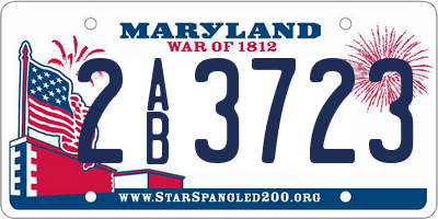 MD license plate 2AB3723