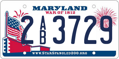 MD license plate 2AB3729