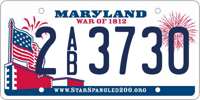 MD license plate 2AB3730