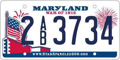 MD license plate 2AB3734