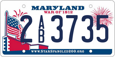 MD license plate 2AB3735