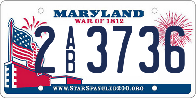 MD license plate 2AB3736
