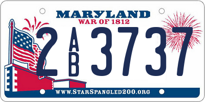 MD license plate 2AB3737