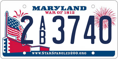 MD license plate 2AB3740