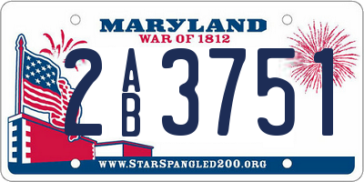 MD license plate 2AB3751