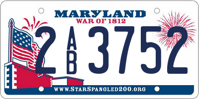 MD license plate 2AB3752