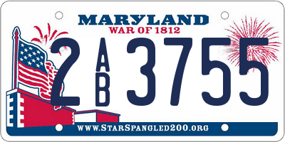 MD license plate 2AB3755