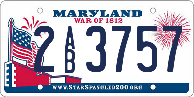 MD license plate 2AB3757