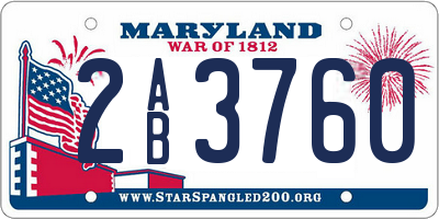 MD license plate 2AB3760