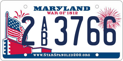 MD license plate 2AB3766