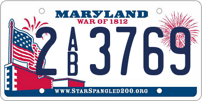 MD license plate 2AB3769