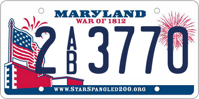 MD license plate 2AB3770