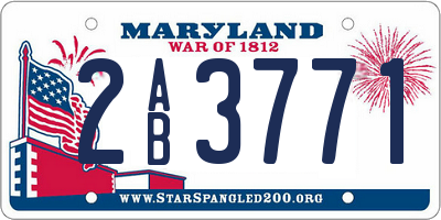 MD license plate 2AB3771