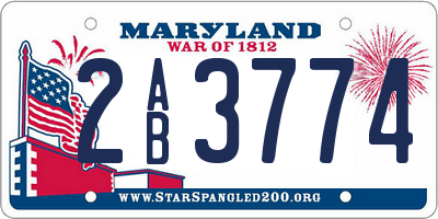 MD license plate 2AB3774