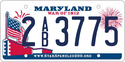 MD license plate 2AB3775