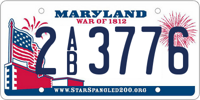 MD license plate 2AB3776