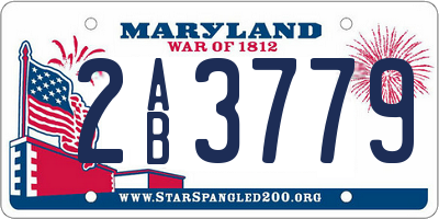MD license plate 2AB3779