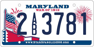 MD license plate 2AB3781