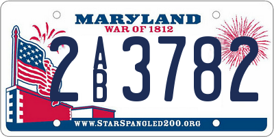 MD license plate 2AB3782