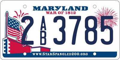 MD license plate 2AB3785