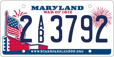 MD license plate 2AB3792