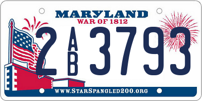 MD license plate 2AB3793
