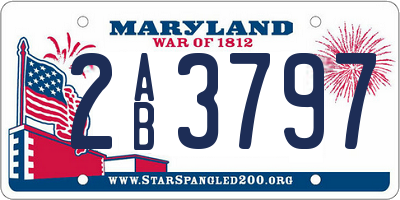 MD license plate 2AB3797