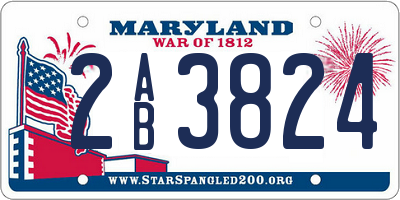 MD license plate 2AB3824