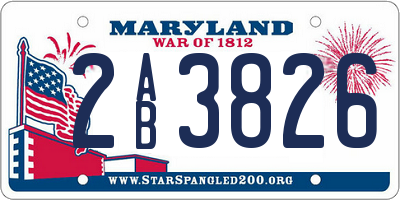 MD license plate 2AB3826